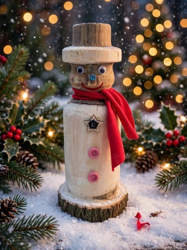 Holz schneemann figur - holz,